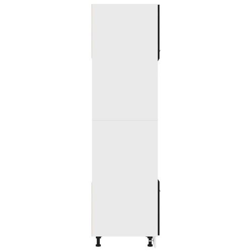 Køkkenskab til mikroovn 60x57x207 cm konstrueret træ sort