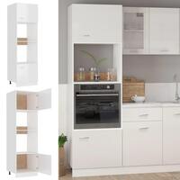 Skab til mikroovn 60x57x207 cm spånplade hvid højglans