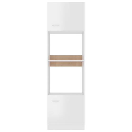 Skab til mikroovn 60x57x207 cm spånplade hvid højglans