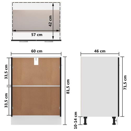 Underskab 60x46x81,5 cm konstrueret træ sort