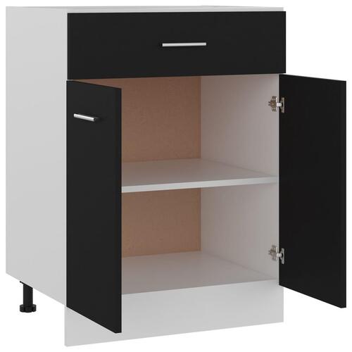 Skuffeunderskab 60x46x81,5 cm spånplader sort