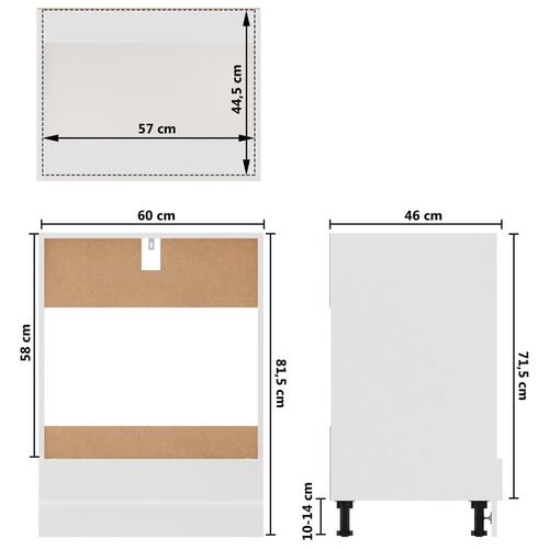 Ovnskab Riga 60x46x81,5 cm konstrueret træ hvid
