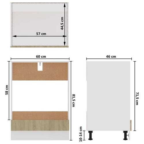 Ovnskab Riga 60x46x81,5 cm konstrueret træ sonoma-eg
