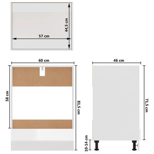 Ovnskab Riga 60x46x81,5 cm konstrueret træ hvid højglans