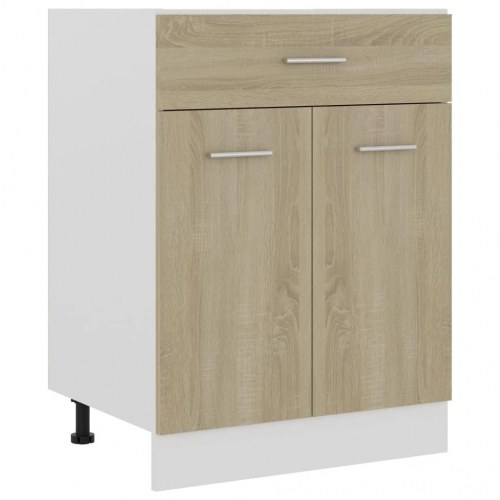 Underskab med skuffe 60x46x81,5 cm konstrueret træ sonoma-eg