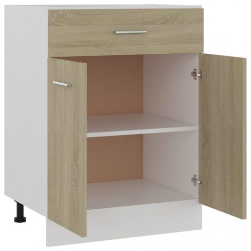 Underskab med skuffe 60x46x81,5 cm konstrueret træ sonoma-eg