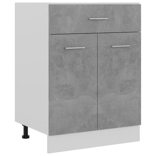 Underskab med skuffe 60x46x81,5 cm konstrueret træ betongrå