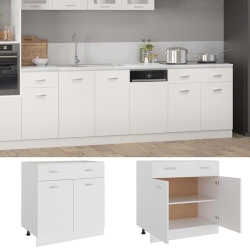 Skuffeunderskab 80x46x81,5 cm spånplade hvid