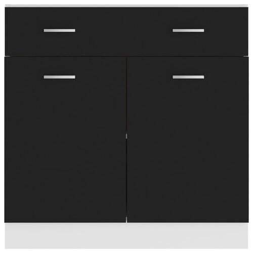 Skuffeunderskab 80x46x81,5 cm spånplade sort