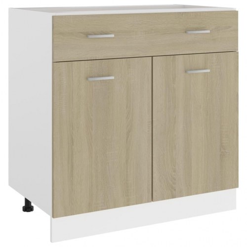 Underskab med skuffe 80x46x81,5 cm konstrueret træ sonoma-eg
