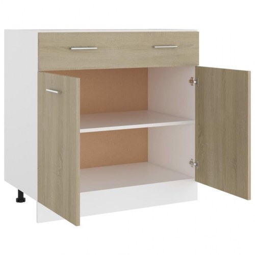Underskab med skuffe 80x46x81,5 cm konstrueret træ sonoma-eg