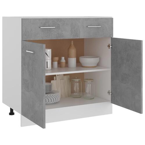 Underskab med skuffe 80x46x81,5 cm konstrueret træ betongrå