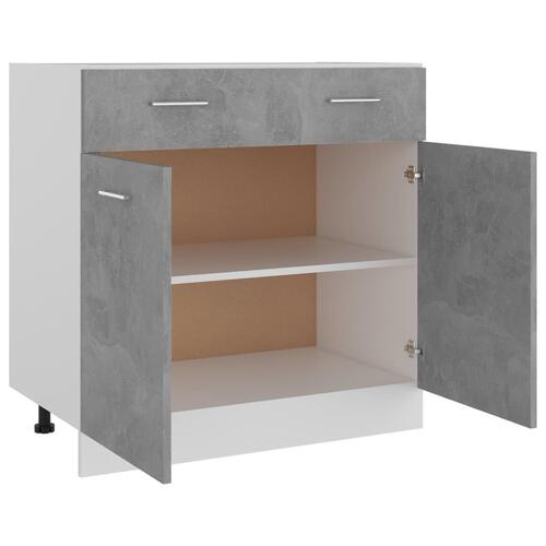 Underskab med skuffe 80x46x81,5 cm konstrueret træ betongrå