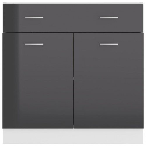 Skuffeunderskab Lyon 80x46x81,5 cm konstrueret træ grå højglans