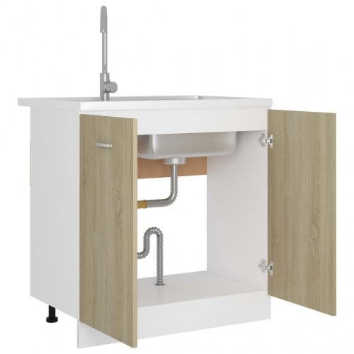 Skab 80x46x81,5 cm konstrueret træ sonoma-eg