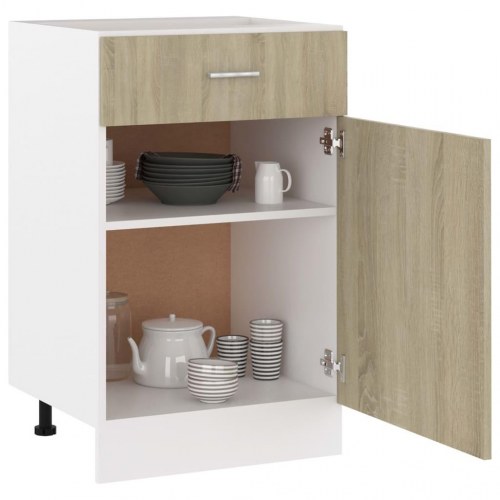Skuffe-underskab Lyon - Sonoma eg 50 × 46 × 81,5 cm, konstrueret træ