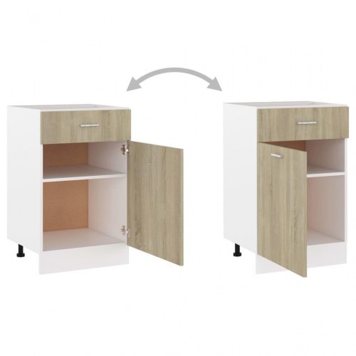 Skuffe-underskab Lyon - Sonoma eg 50 × 46 × 81,5 cm, konstrueret træ
