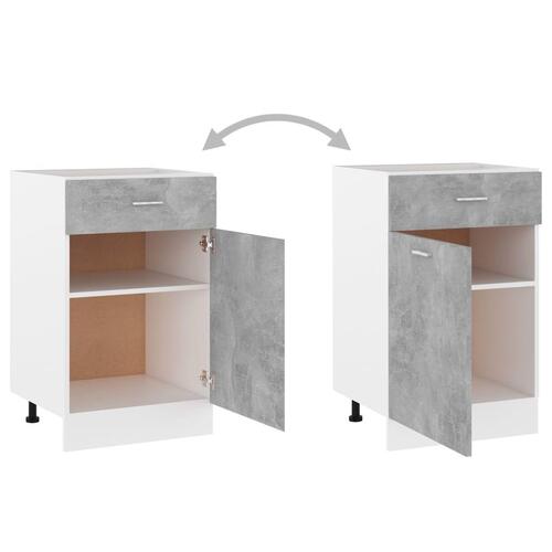 Skuffeunderskab 50x46x81,5 cm spånplade betongrå