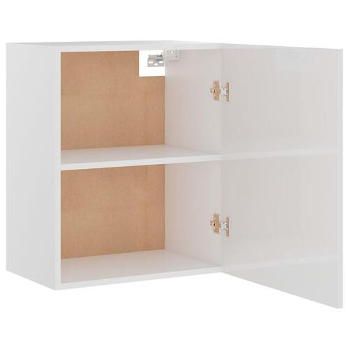 Vægskab 50x31x60 cm konstrueret træ hvid højglans