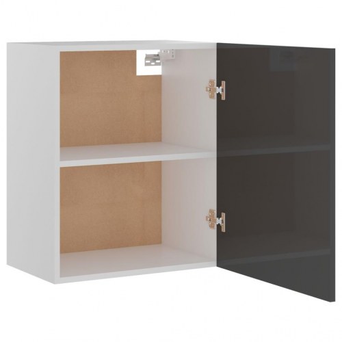 Vægskabe Lyon 2 stk. 50x31x60 cm konstrueret træ grå højglans