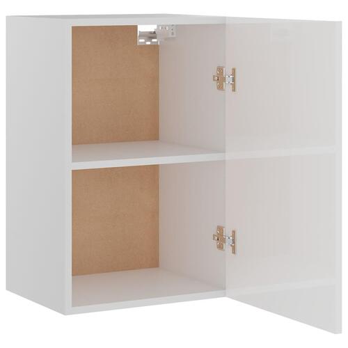 Vægskab 39,5x31x60 cm konstrueret træ hvid højglans