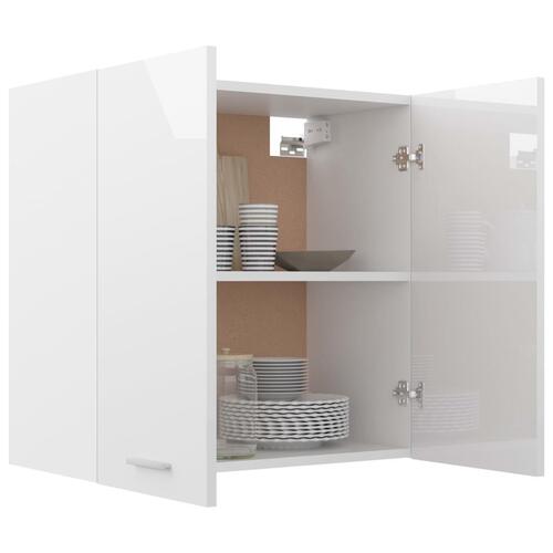 Vægskab 60x31x60 cm konstrueret træ hvid højglans