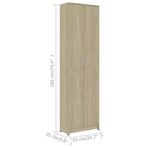 Garderobeskab 55x25x189 cm konstrueret træ sonoma-eg