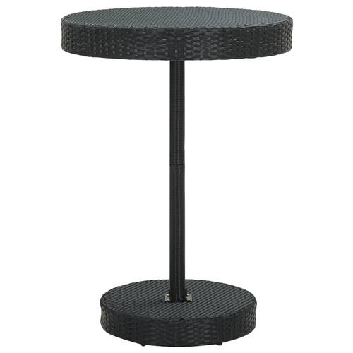 Havebord 75,5x106 cm polyrattan sort