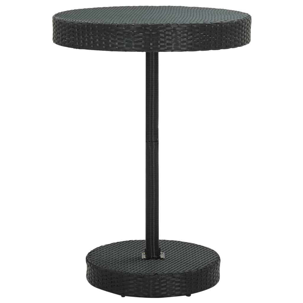 Havebord 75,5x106 cm polyrattan sort