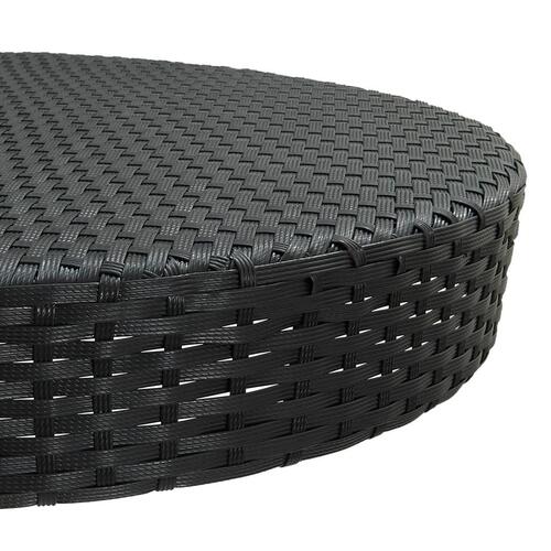 Havebord 75,5x106 cm polyrattan sort