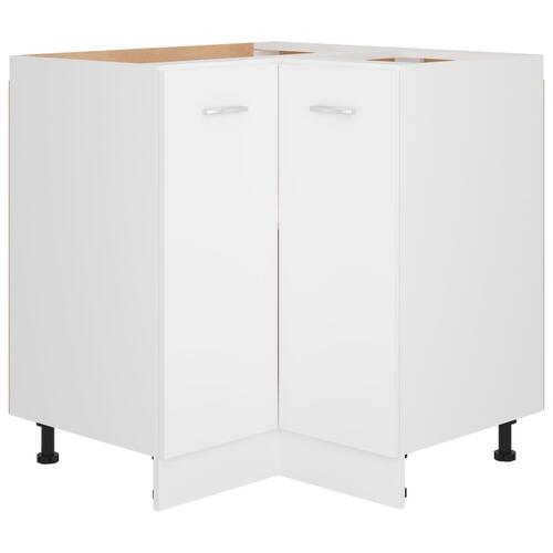 Hjørneunderskab 75,5x75,5x81,5 cm konstrueret træ hvid