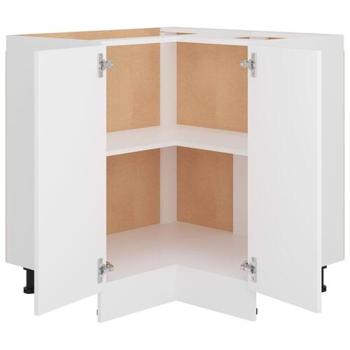 Hjørneunderskab 75,5x75,5x81,5 cm konstrueret træ hvid