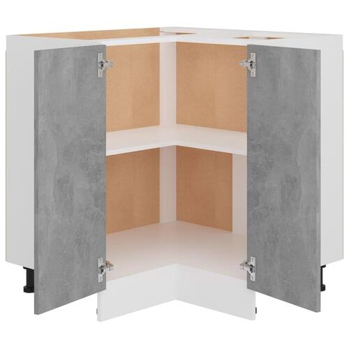 Hjørneunderskab 75,5x75,5x81,5 cm spånplade betongrå