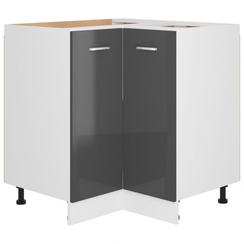 Hjørneunderskab Lyon 75,5x75,5x81,5 cm grå højglans