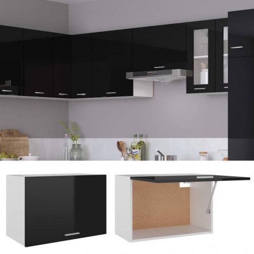 Vægskab Lyon 60x31x40 cm konstrueret træ sort højglans