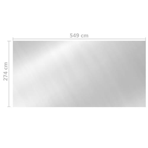 Poolovertræk 549x274 cm PE sølvfarvet