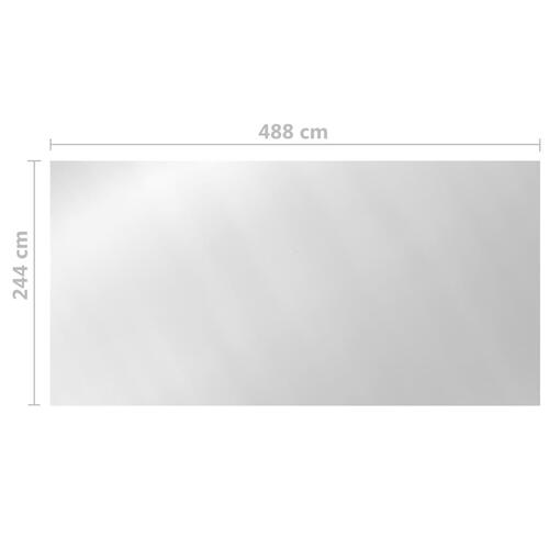 Poolovertræk 488x244 PE sølvfarvet