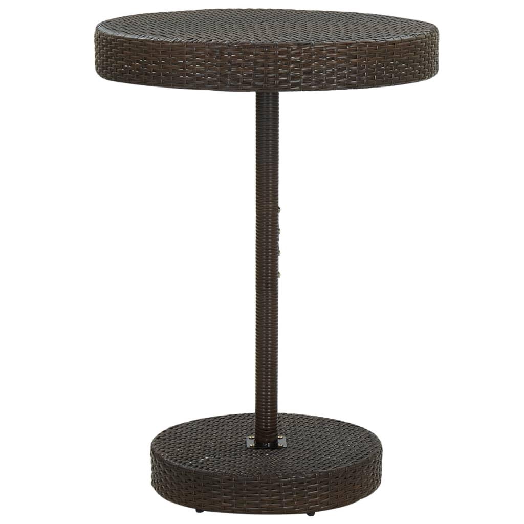 Havebord 75,5x106 cm polyrattan brun