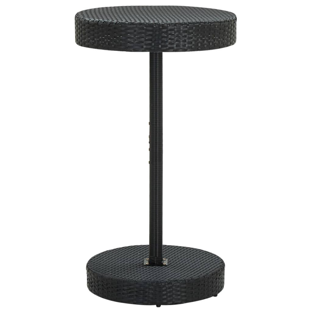 Havebord 60,5x106 cm polyrattan sort