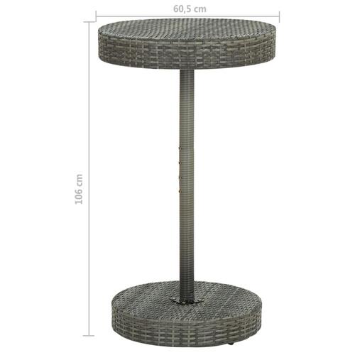 Havebord 60,5x106 cm polyrattan grå