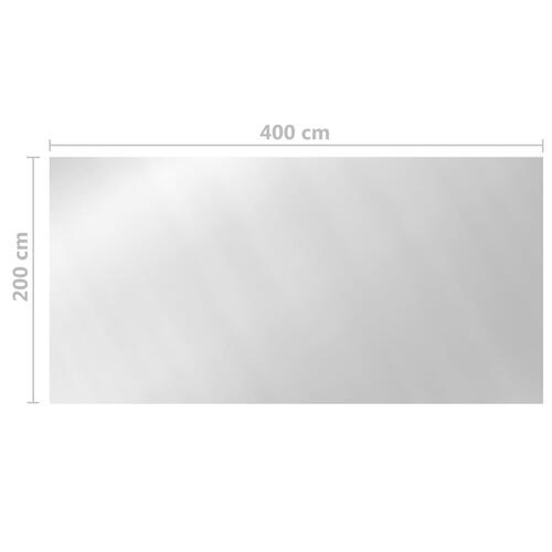 Poolovertræk 400x200 cm PE sølvfarvet