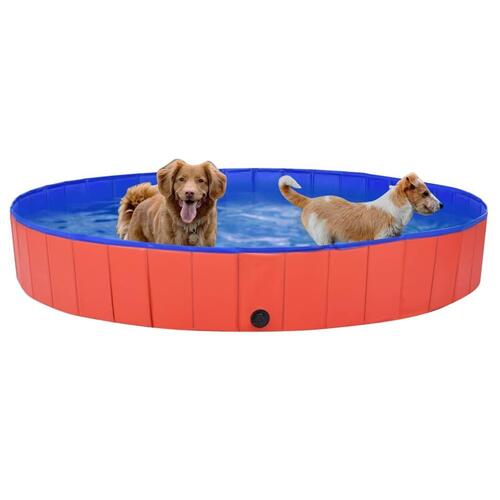 Foldbart hundebassin 200x30 cm PVC rød