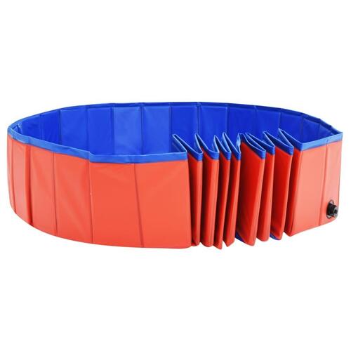 Foldbart hundebassin 200x30 cm PVC rød