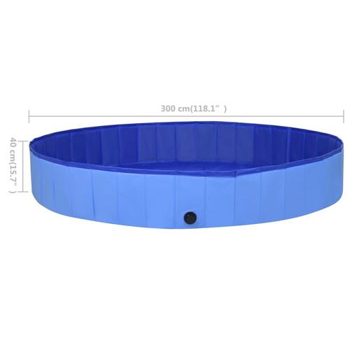Foldbart hundebassin 300x40 cm PVC blå