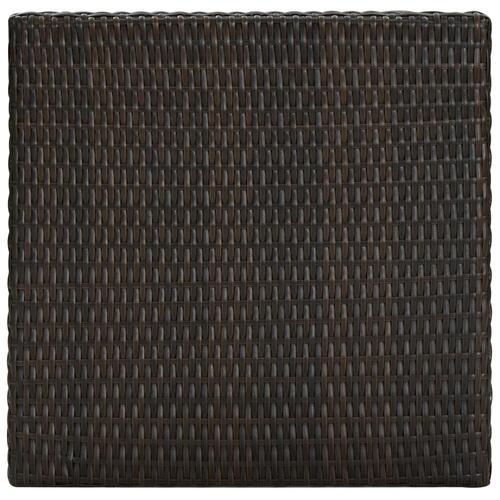 Barbord til haven 60,5x60,5x110,5 cm polyrattan brun