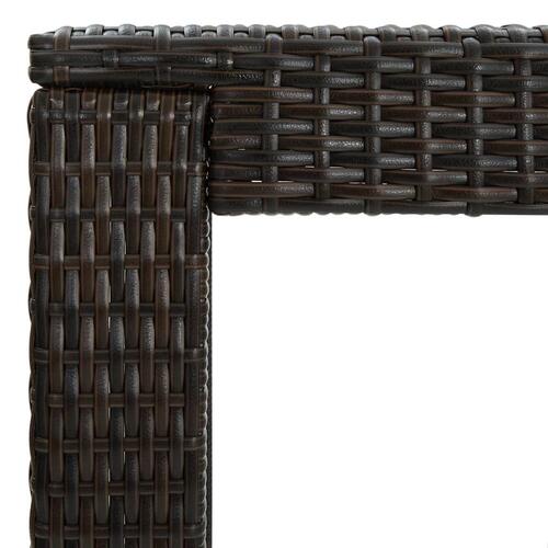 Barbord til haven 60,5x60,5x110,5 cm polyrattan brun