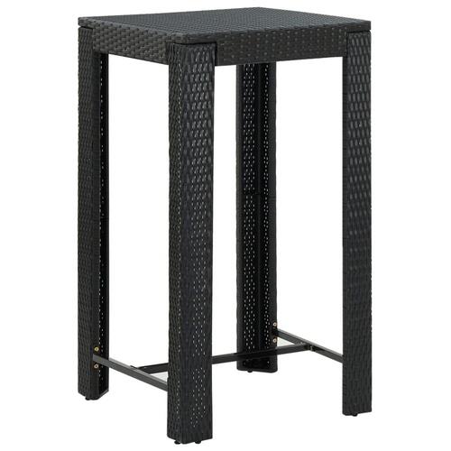 Barbord til haven 60,5x60,5x110,5 cm polyrattan sort