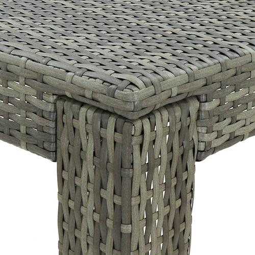 Barbord til haven 60,5x60,5x110,5 cm polyrattan grå