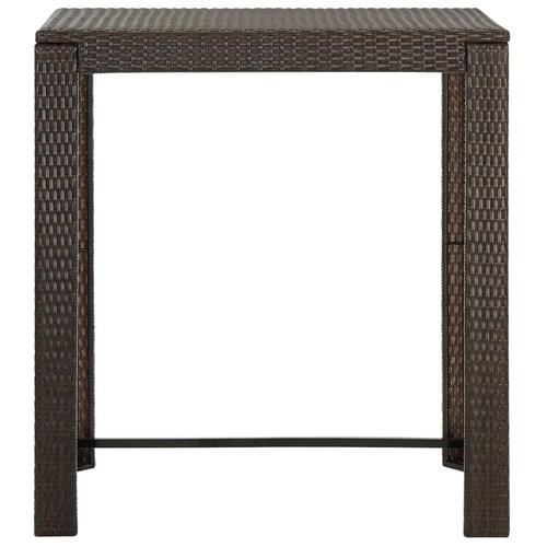 Barbord til haven 100x60,5x110,5 cm polyrattan brun