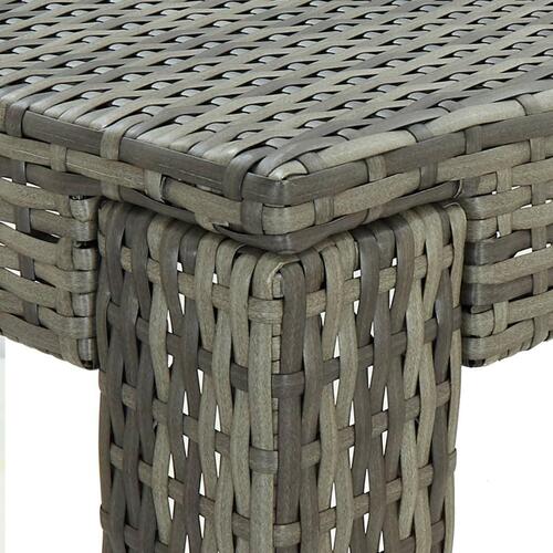 Barbord til haven 100x60,5x110,5 cm polyrattan grå